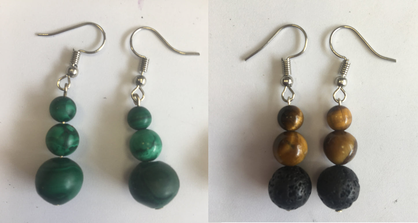 Boucles d'oreilles, collection 'Totem', concept 'Zen Curiosity', qualité AA à AAA. Vendu en finition Argent, laiton ton Argent ou doré + options pour des choix de montures, parfait !
