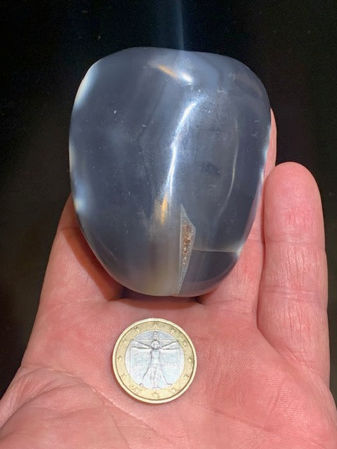 Agate enhydre ou Agate à eau - Galet de taille L - 70 x 57 x 31 millimètres - 191 grammes