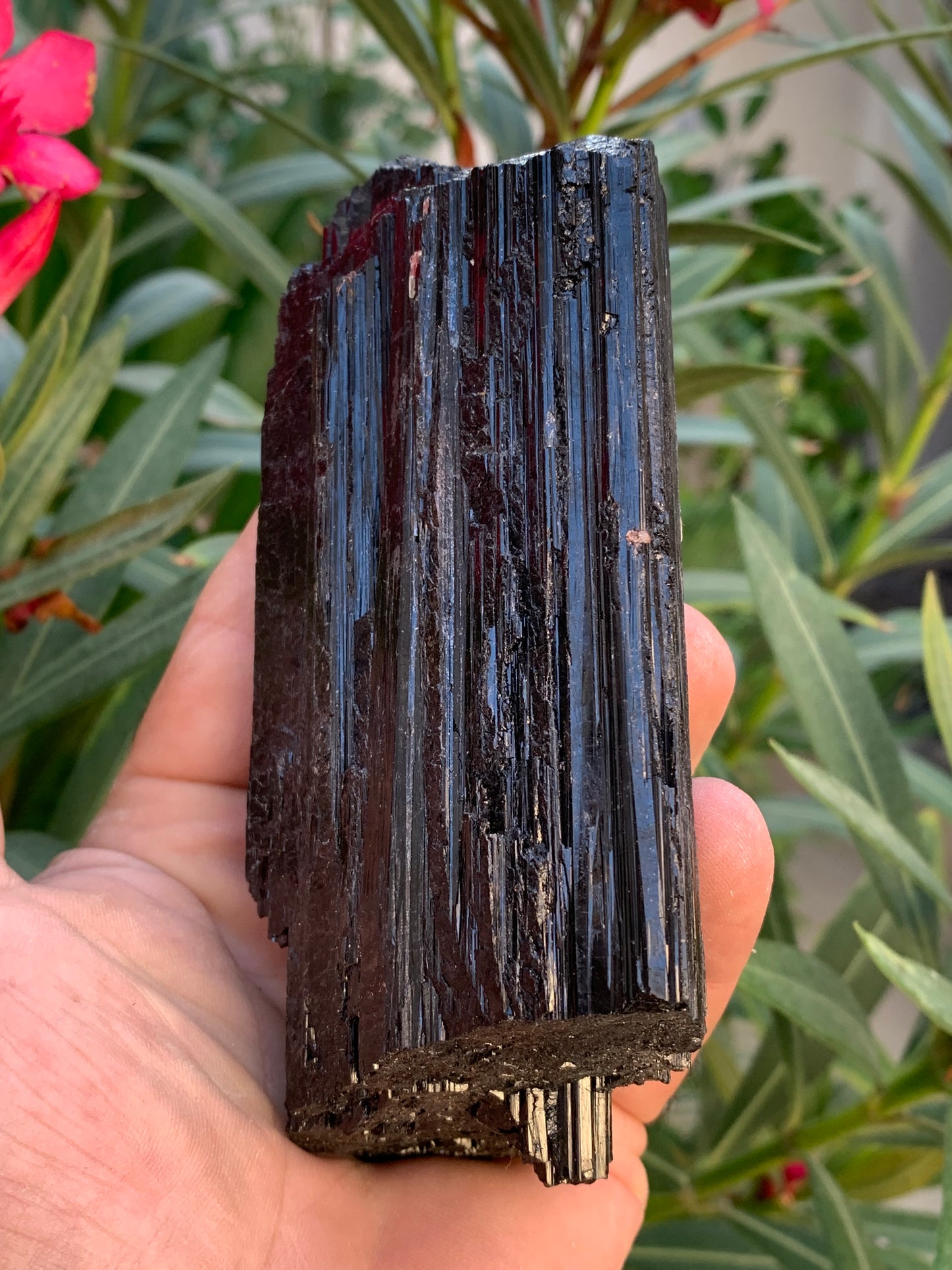 Tourmaline noire, spécimen naturel de 137 x 64 x 40 mm - 568 grammes. Une très belle pièce de belle taille !