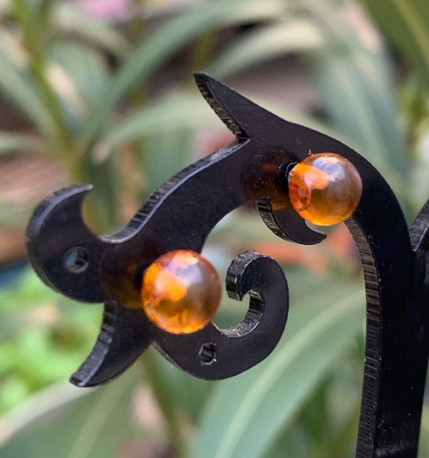 Puces/ Clous/ Boucles d'oreilles en Ambre, qualité AA à AAA. Finition Argent 925 !