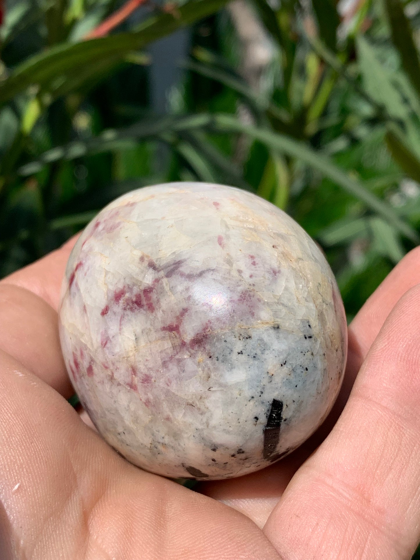 Tourmaline Rubellite, gros galet rond de 60 x 50 x 45 mm - 179,2 grammes. Une très belle et unique pièce !