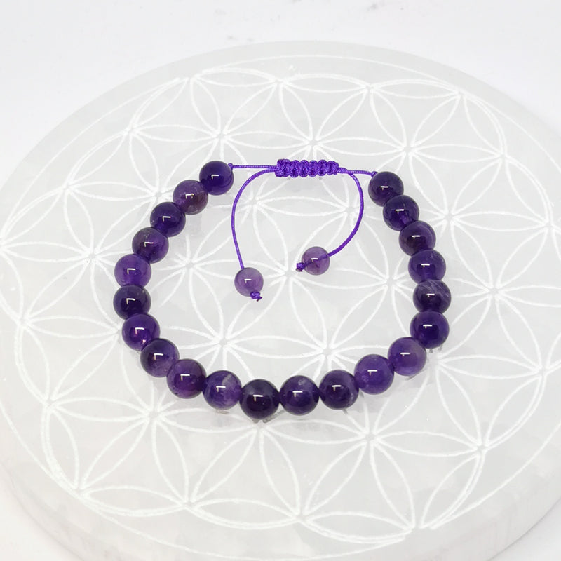 Collection de bracelets n°5, à fermeture coulissante de type 'Mala, simple rang, avec perles de 8mm - De 7 à 21 cm. Superbes perles de qualité AA à AAA !