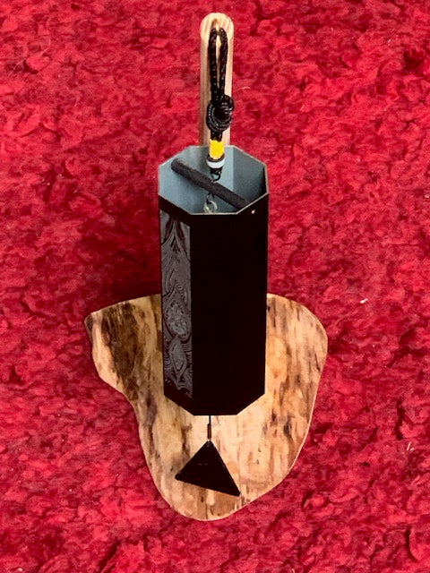 Support en bois à 1 emplacement pour tingsha, carillon (Koshi, Zaphir...). ± 45 cm - Création Zen Curiosity