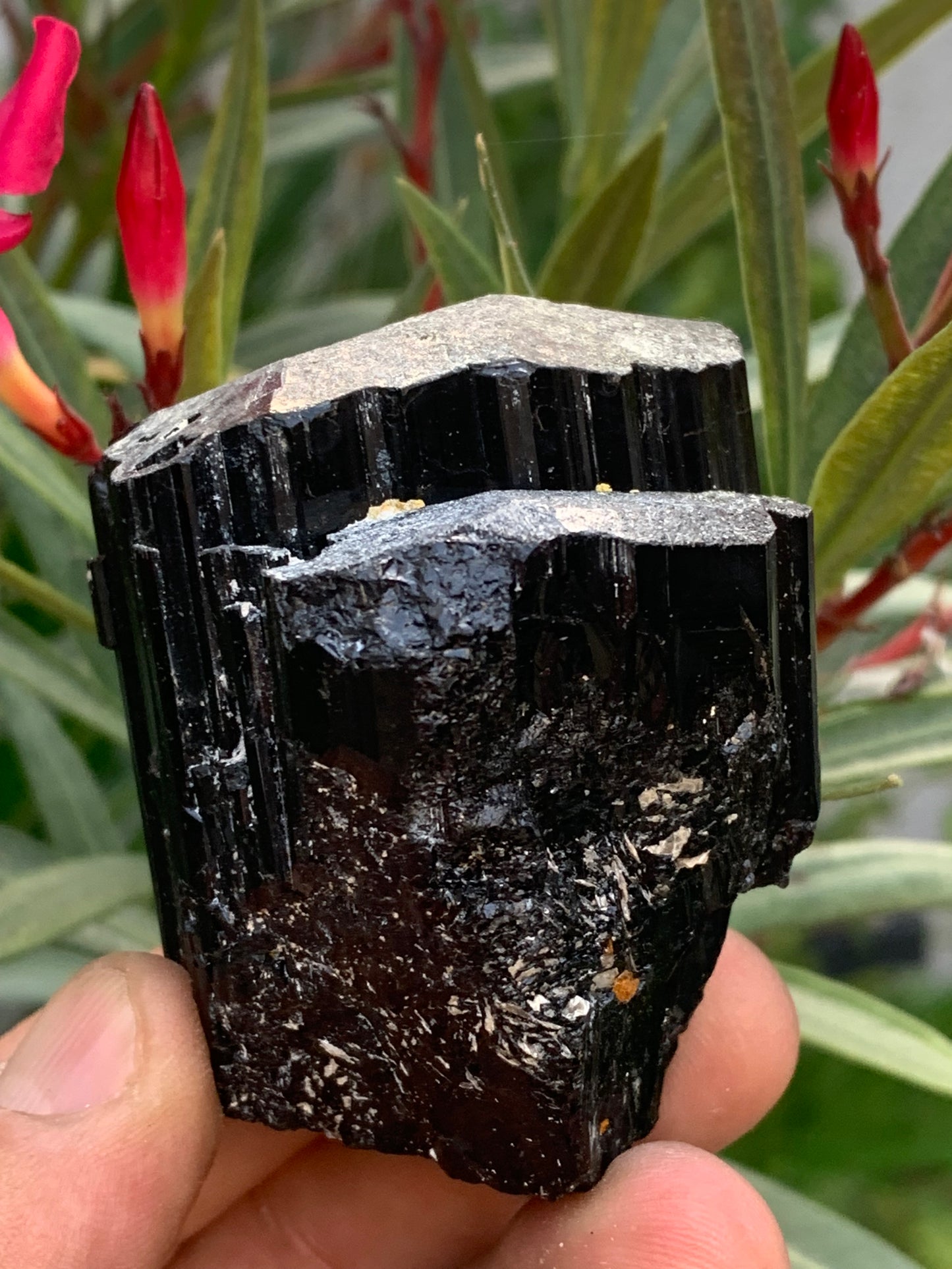 Tourmaline noire, spécimen naturel de 65 x 52 x 50 mm - 246,2 grammes. Un très beau bloc tourmaline !