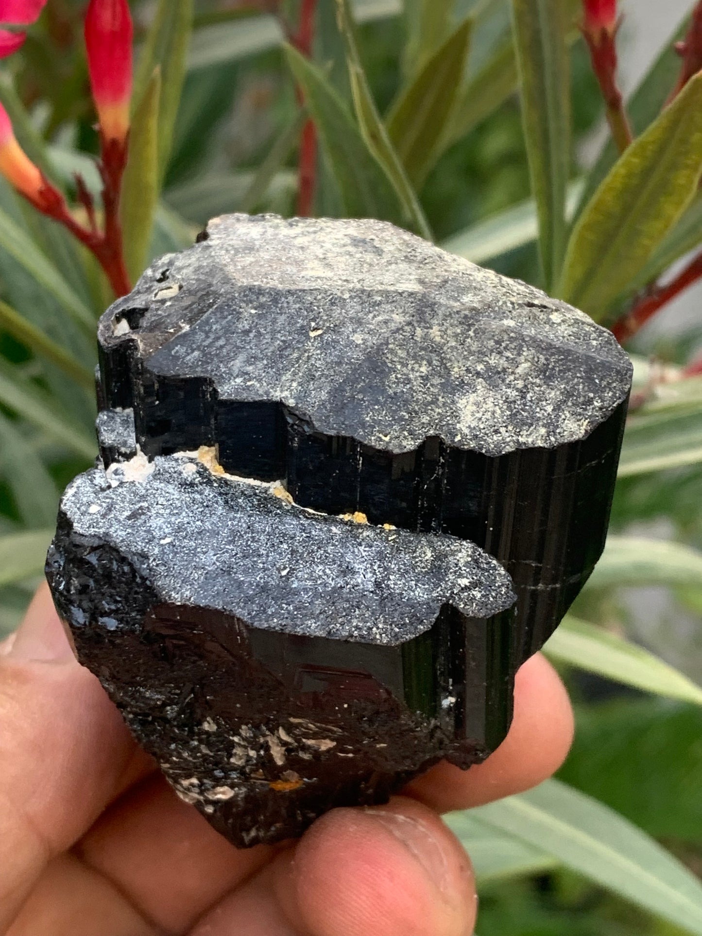 Tourmaline noire, spécimen naturel de 65 x 52 x 50 mm - 246,2 grammes. Un très beau bloc tourmaline !