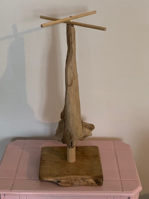 Support en bois flotté, tronc démontable et branches pliables, pour carillons Koshi/Zaphir – 49 x 25 x 25 cm, création Zen Curiosity