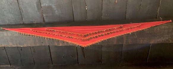 Ceinture de danse orientale rouge à pièces métalliques - 140 x 50 x 1 cm - Algérie