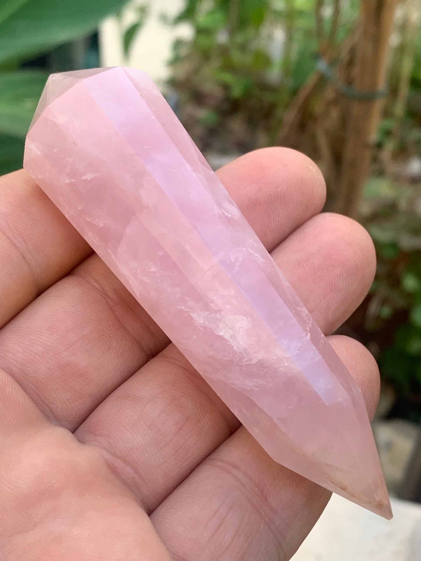Cristal Vogel en quartz rose de 12 facettes ! Ø 92mm x 26 de diamètre, superbe pièce !