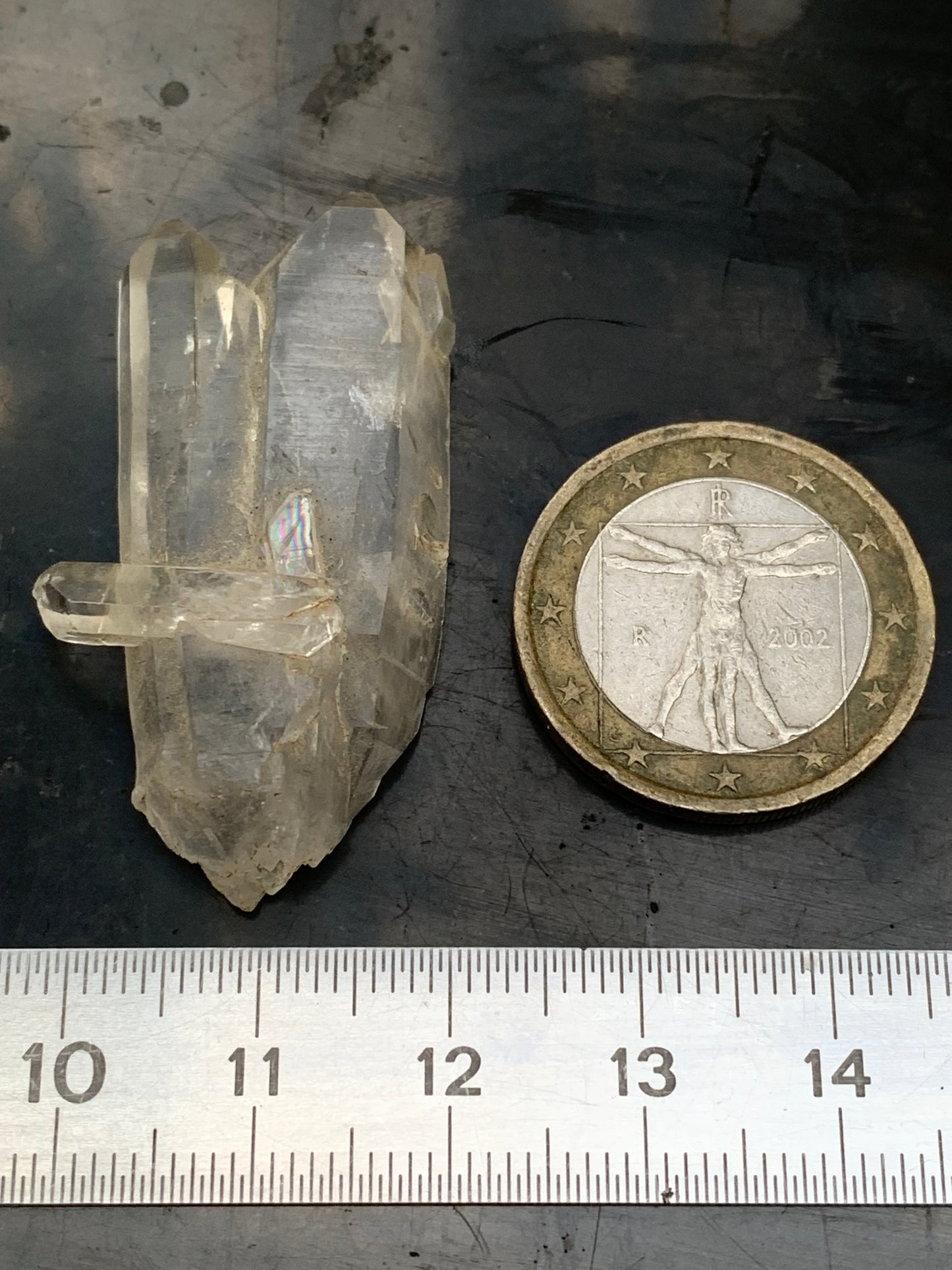 Cristal de Roche – Cristaux naturels jumelés – ± 41 mm de haut × 22 × 10 – 9 gr. !