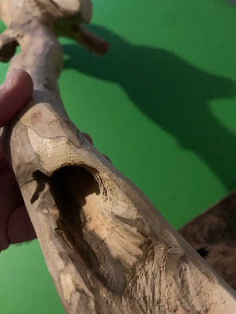 Sculpture en bois flotté de Loire : 'Tête de Cerf' - 94 cm de hauteur × 33 × 33 - Création Zen Curiosity