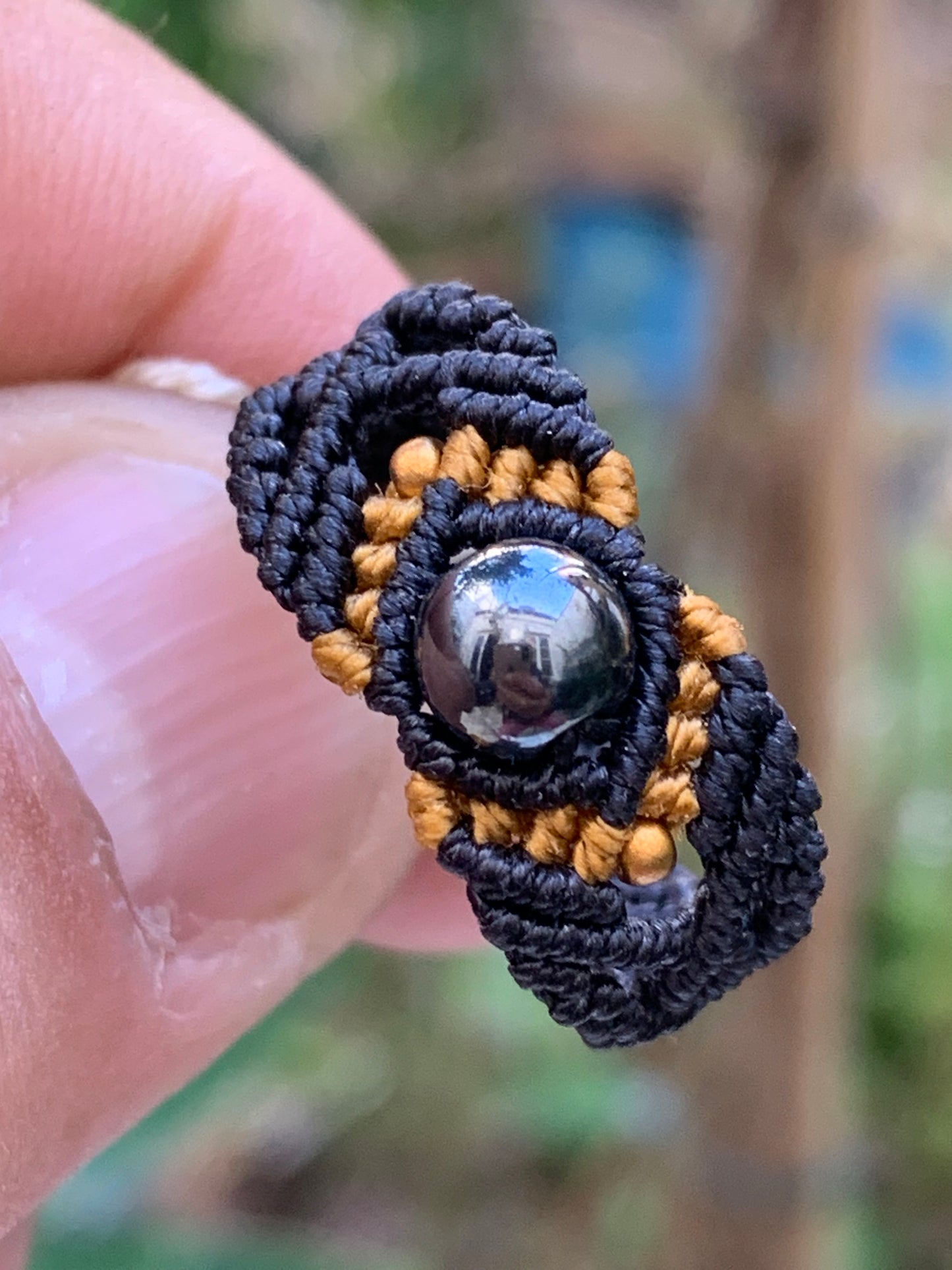 đ§” Bague fait main en coton rĂ©sistant et perles AAA â Taille au choix, finitions soignĂ©es et sur mesure !