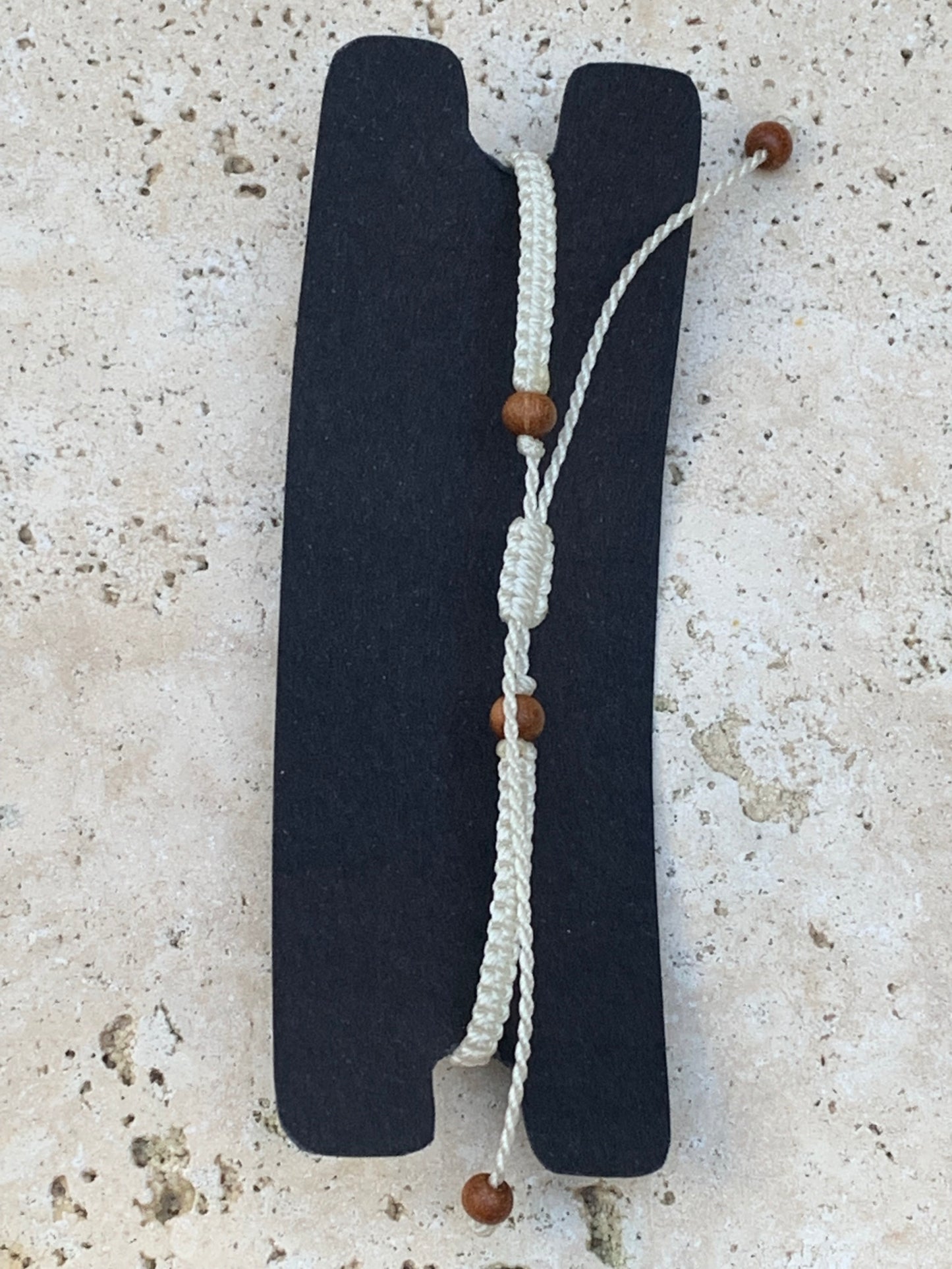 đ§” Bracelet fait main en coton tressĂ© et pierre naturelle â CrĂ©ation unique CrĂ©atipik