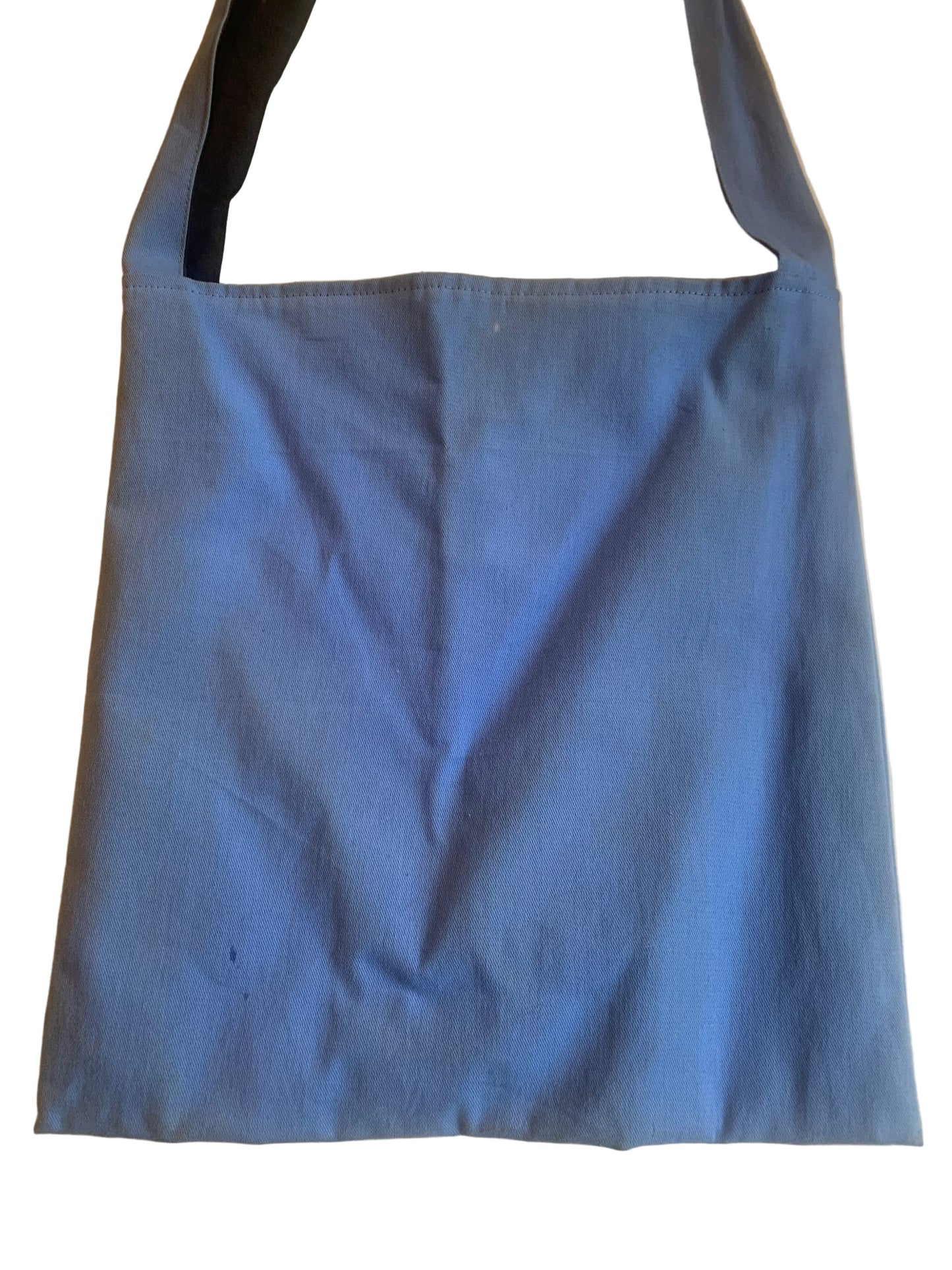 Sac de moine/Lama bleu avec symbole des 7 chakras et bandoulière. Pratique, léger et spirituel ! 40 x 36 x 86 cm