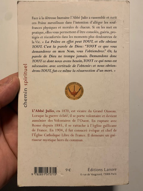 Livre : Prières merveilleuses pour guérir les maladies mentales et l'invocation aux Archanges par L'Abbé Julio| Format Poche| Editions LANORE