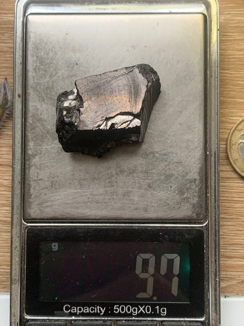 Shungite Élite/ Noble – Pierre brute naturelle 35x20x16 mm, 9,4 g – Pièce rare et authentique !