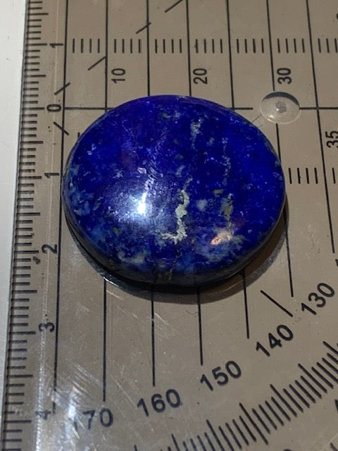 Lapis lazuli, cabochon de forme 'ronde' de Ø 25x 6 mm - 31,5 carats - Qualité AAA