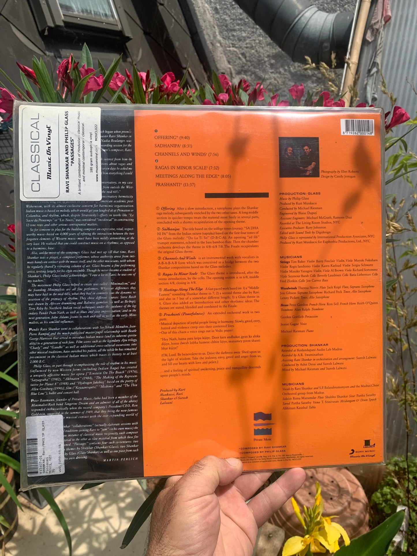 Disque vinyle - Artiste : Ravi Shankar avec Philip Glass – Passages - Label : Legacy