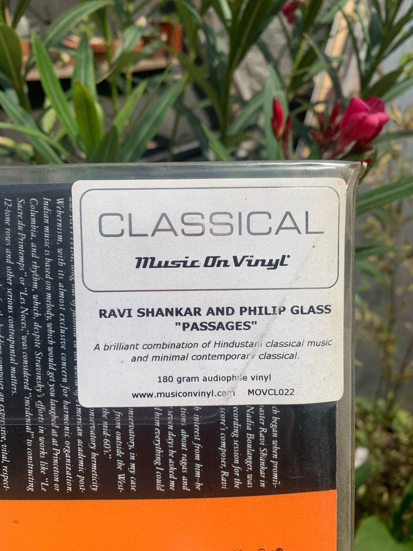Disque vinyle - Artiste : Ravi Shankar avec Philip Glass – Passages - Label : Legacy