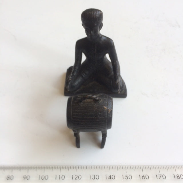 Mini-statuettes de Bali Orchestra complet de musiciens en bronze de 4 à 5 centimètres de haut !