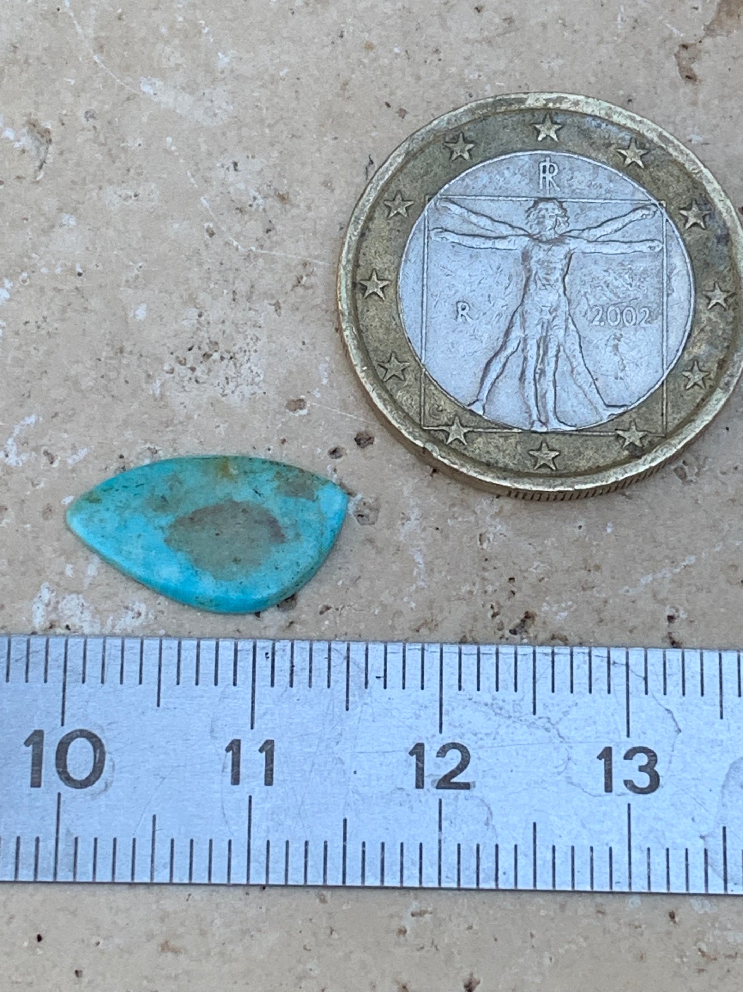 Turquoise, cabochon de 15mm x10 x1,5 - 1 carat. Parfait en bijouterie, collection ,exposition...