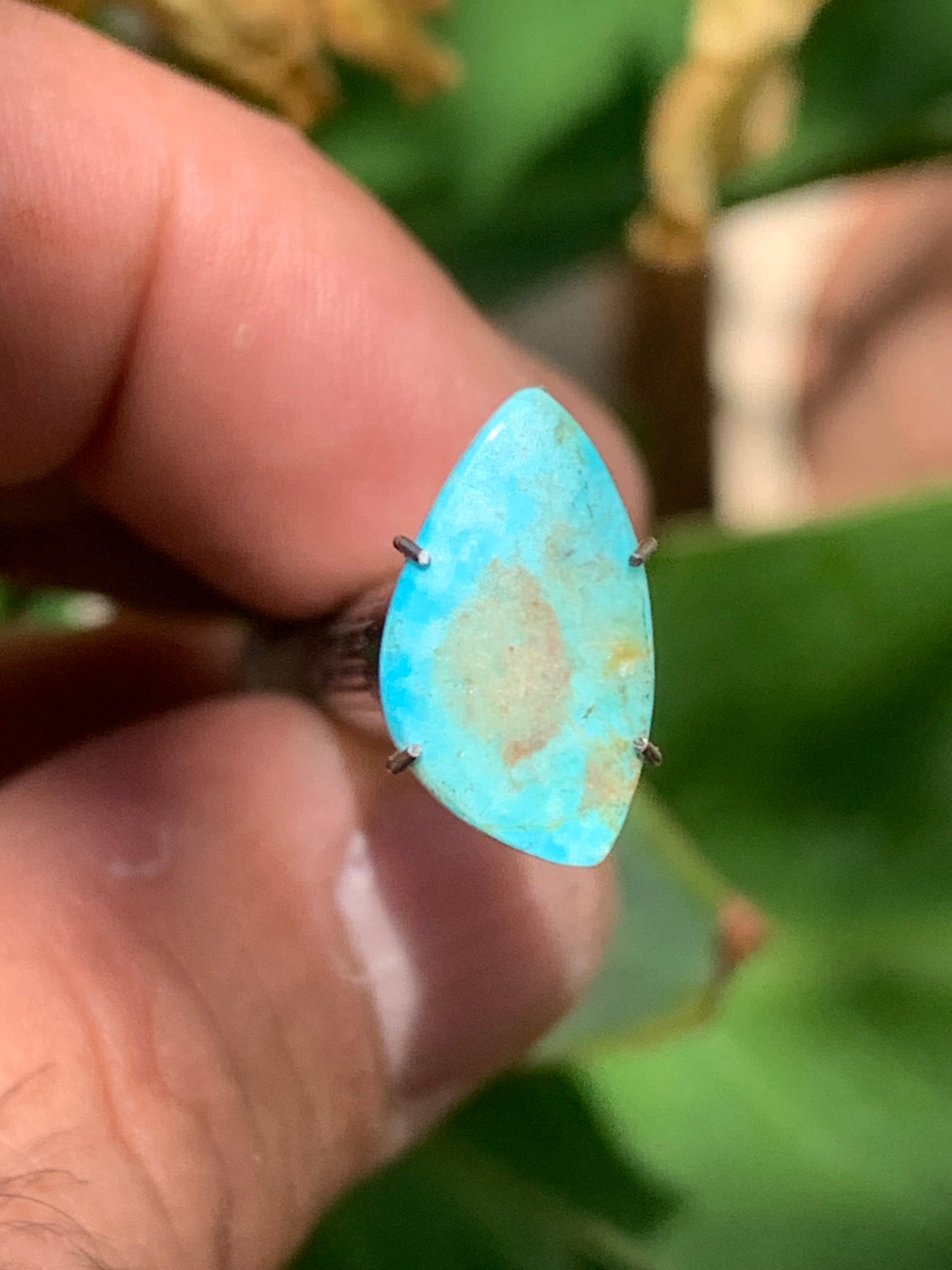 Turquoise, cabochon de 15mm x10 x1,5 - 1 carat. Parfait en bijouterie, collection ,exposition...