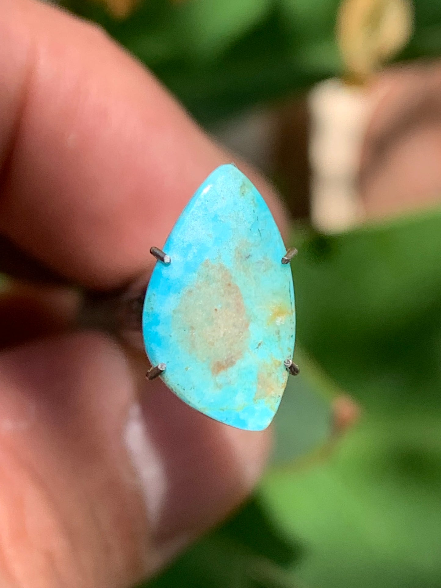 Turquoise, cabochon de 15mm x10 x1,5 - 1 carat. Parfait en bijouterie, collection ,exposition...