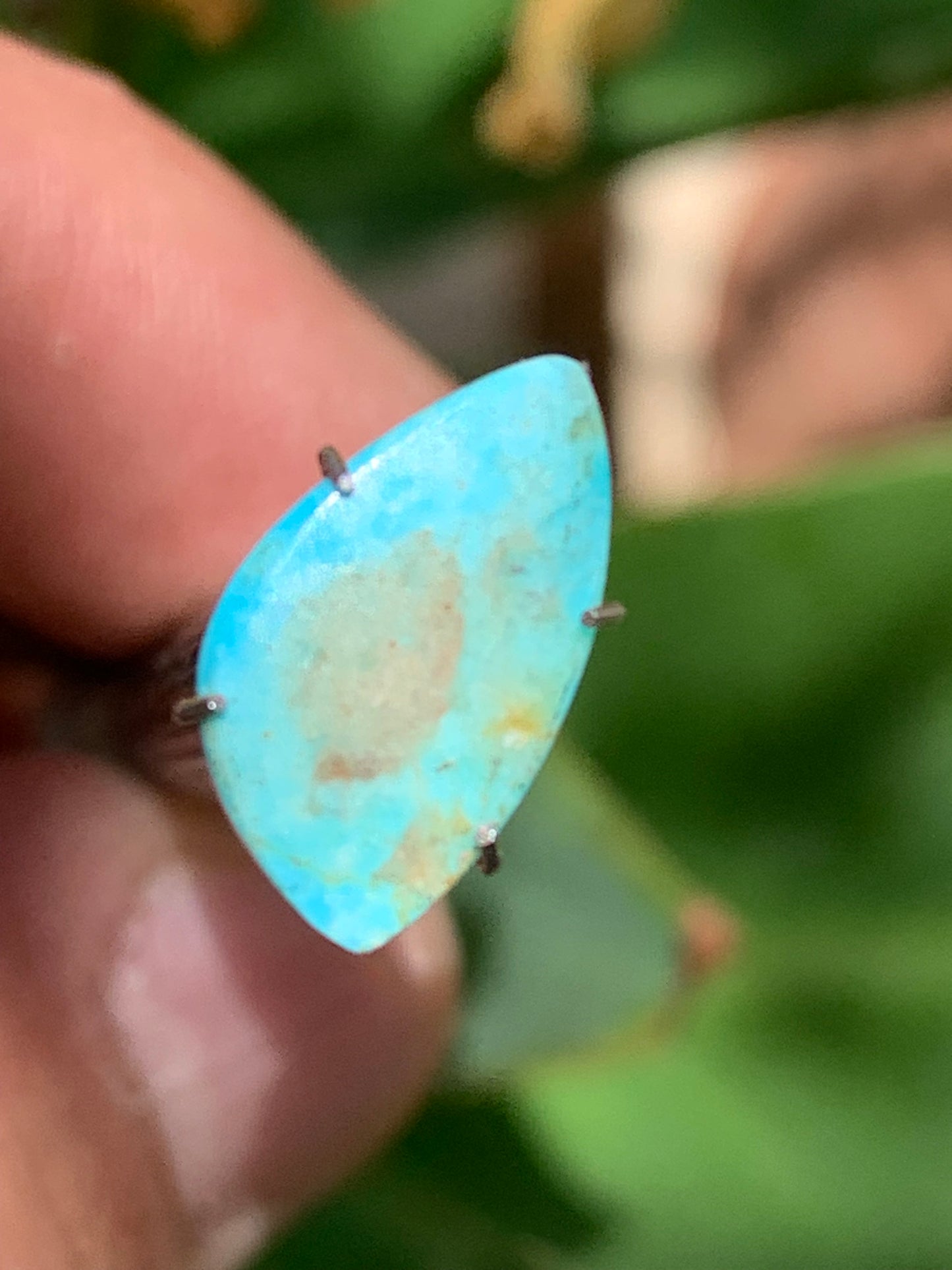 Turquoise, cabochon de 15mm x10 x1,5 - 1 carat. Parfait en bijouterie, collection ,exposition...