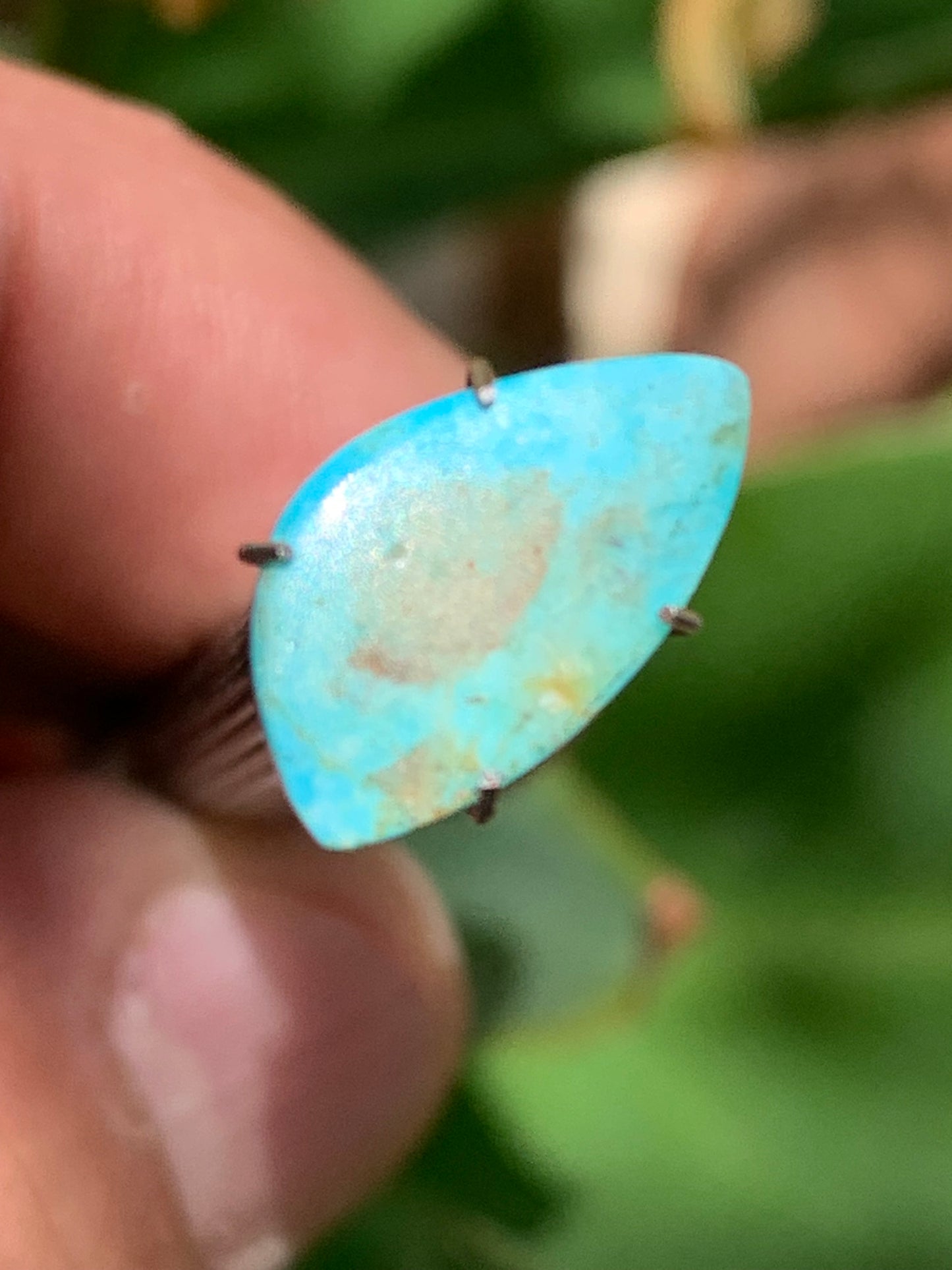 Turquoise, cabochon de 15mm x10 x1,5 - 1 carat. Parfait en bijouterie, collection ,exposition...