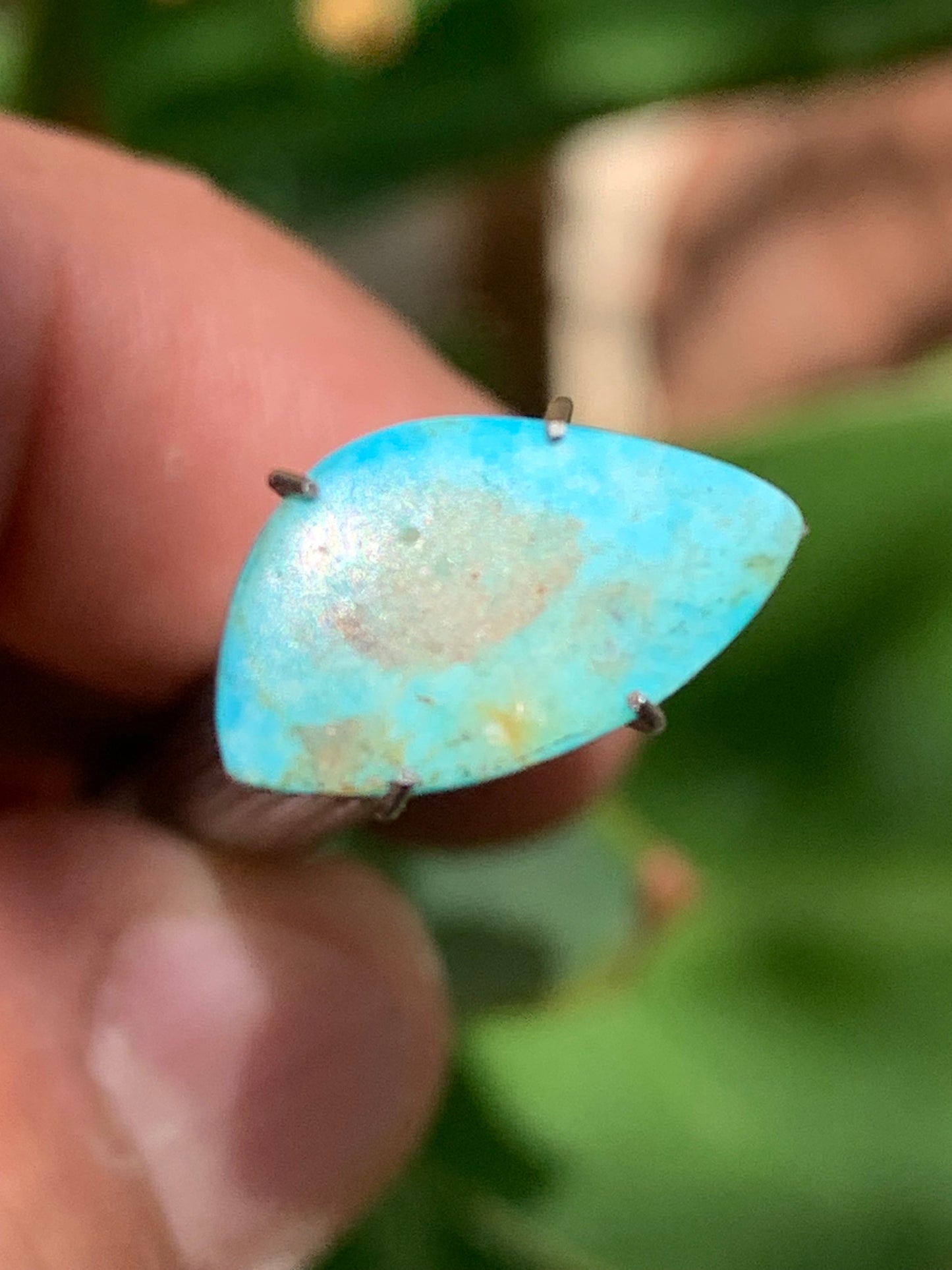 Turquoise, cabochon de 15mm x10 x1,5 - 1 carat. Parfait en bijouterie, collection ,exposition...