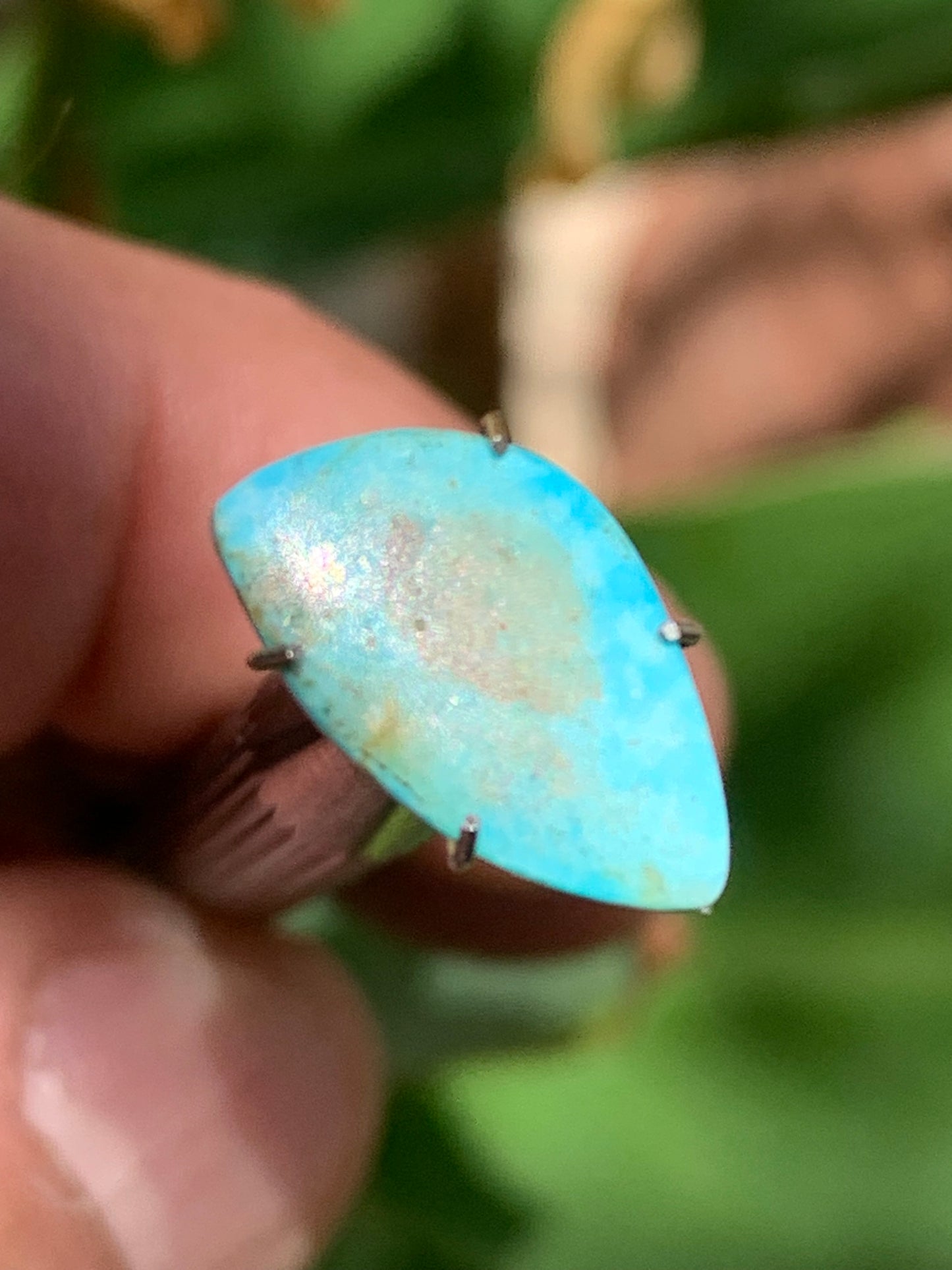 Turquoise, cabochon de 15mm x10 x1,5 - 1 carat. Parfait en bijouterie, collection ,exposition...