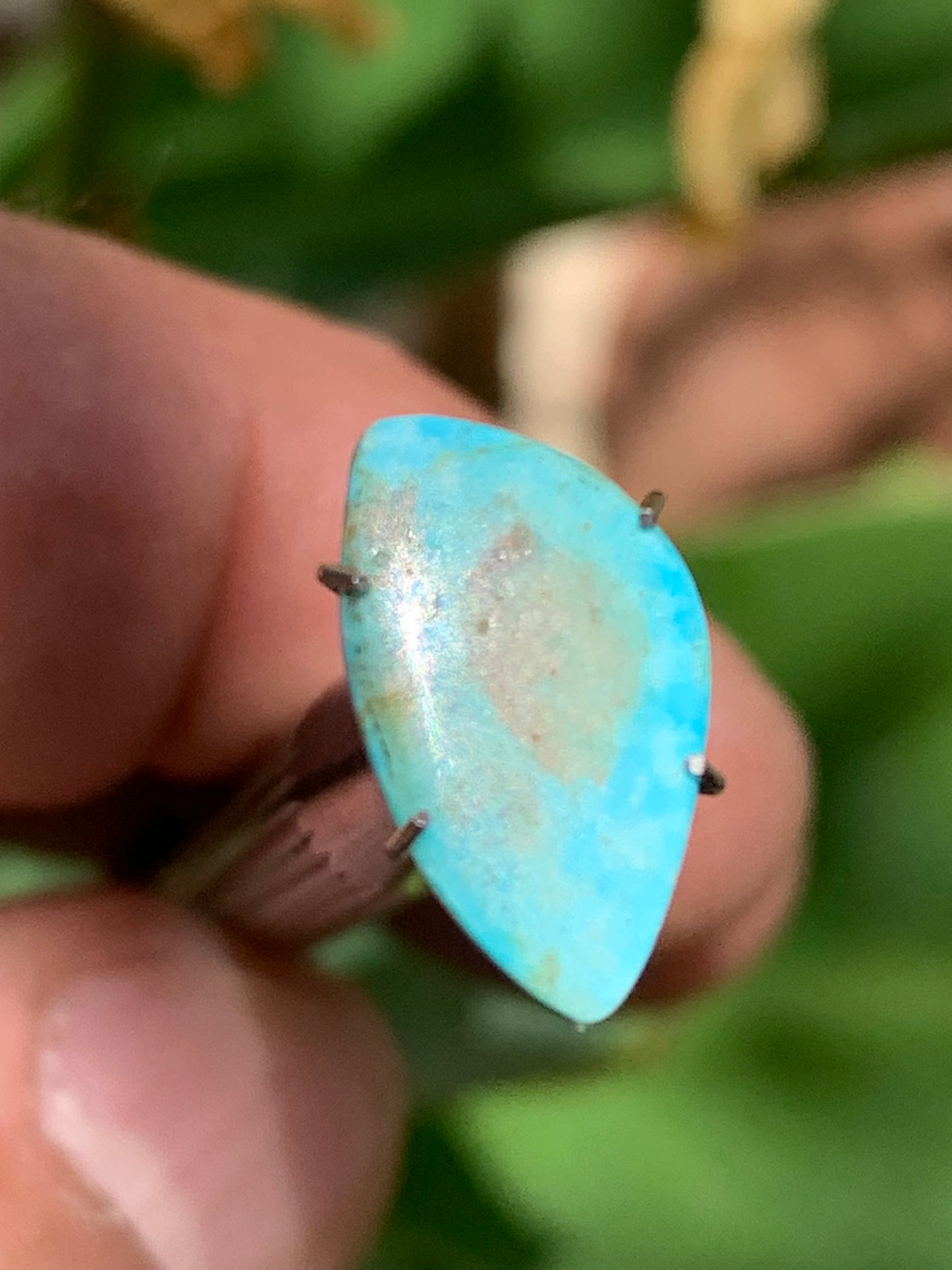 Turquoise, cabochon de 15mm x10 x1,5 - 1 carat. Parfait en bijouterie, collection ,exposition...