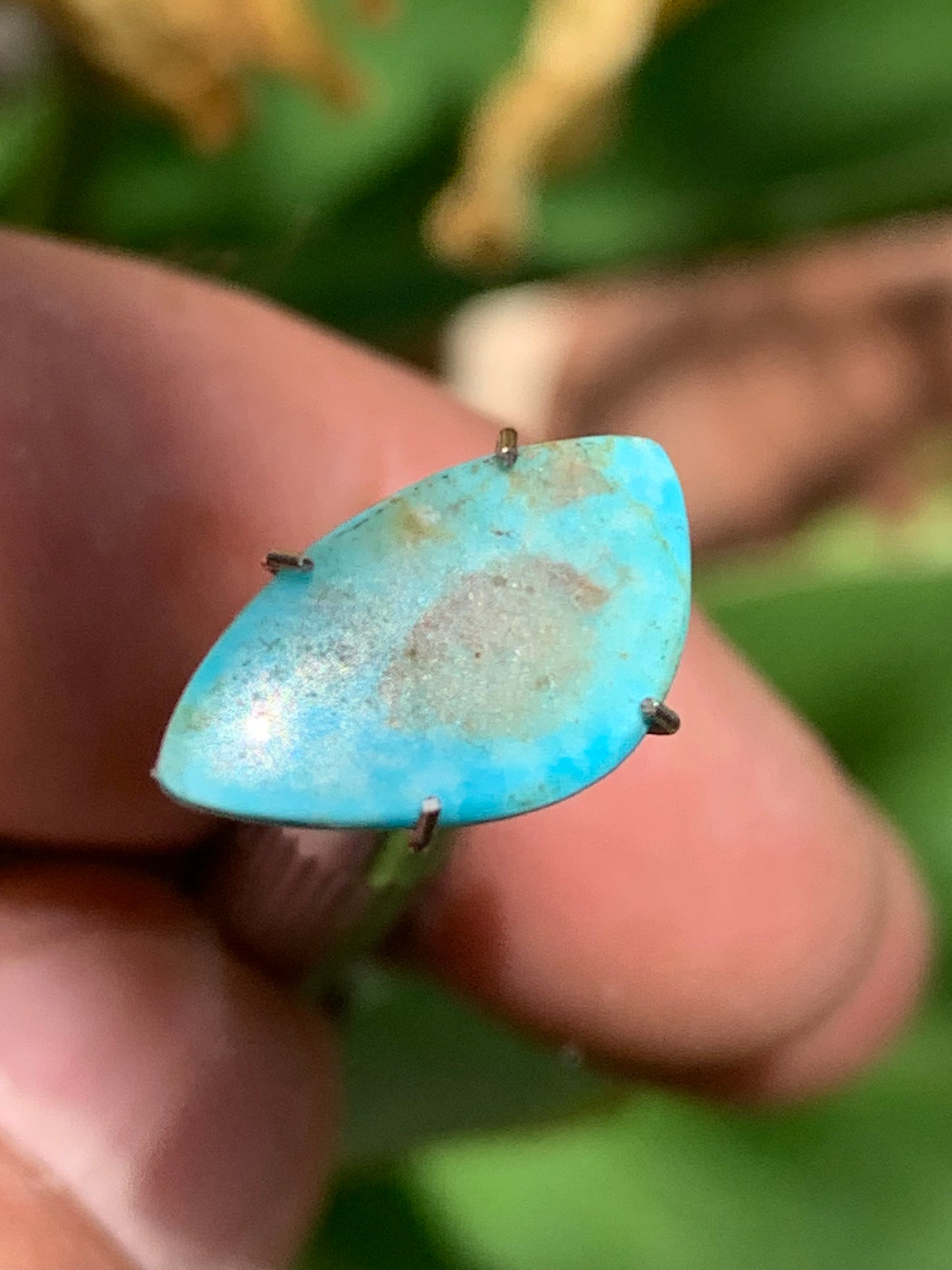 Turquoise, cabochon de 15mm x10 x1,5 - 1 carat. Parfait en bijouterie, collection ,exposition...