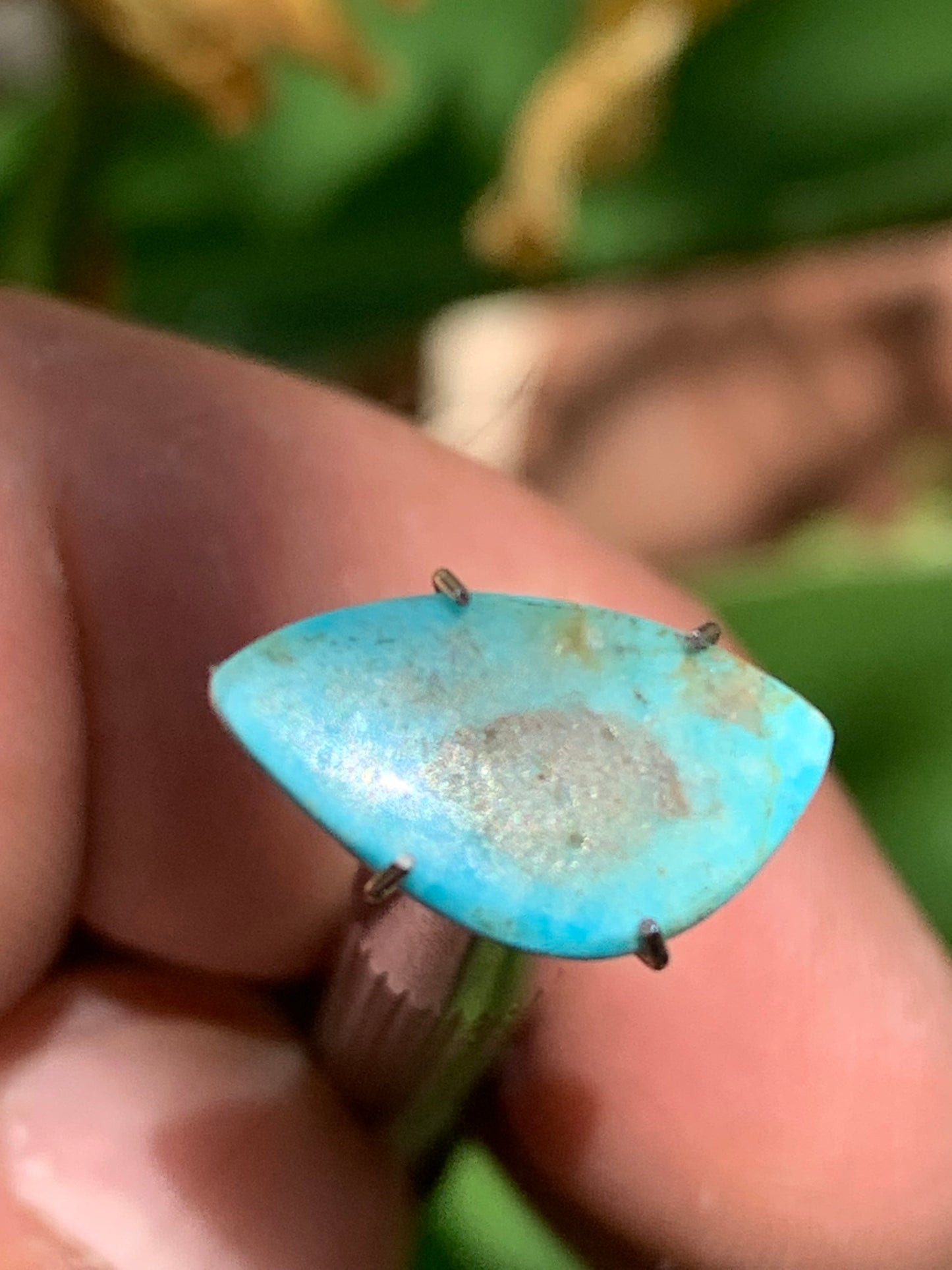 Turquoise, cabochon de 15mm x10 x1,5 - 1 carat. Parfait en bijouterie, collection ,exposition...