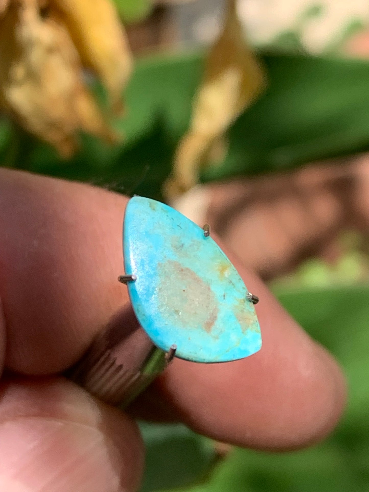 Turquoise, cabochon de 15mm x10 x1,5 - 1 carat. Parfait en bijouterie, collection ,exposition...