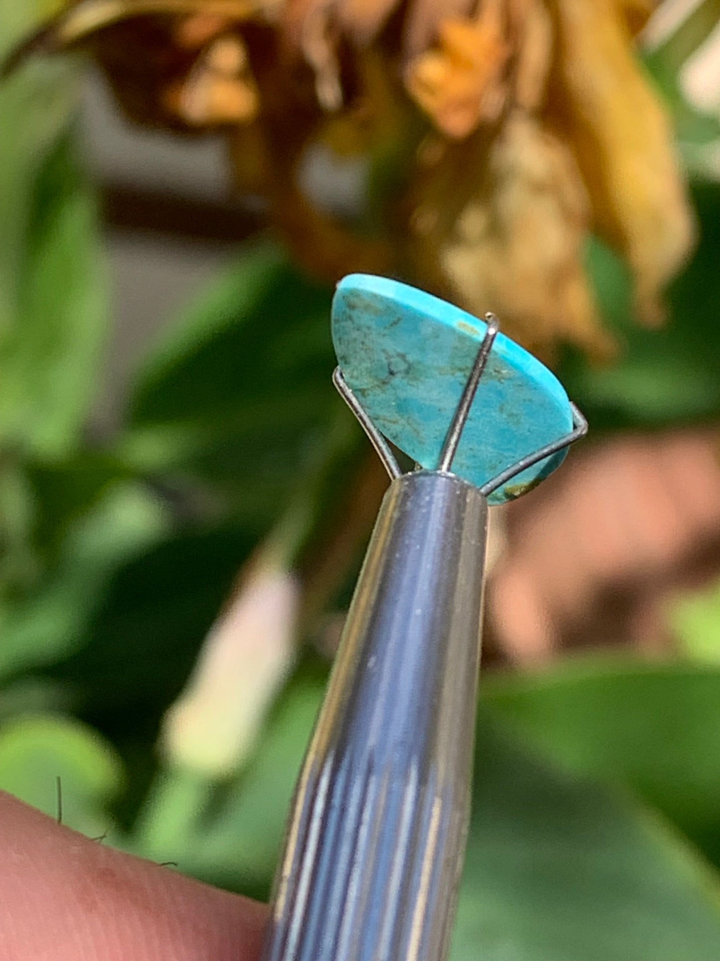 Turquoise, cabochon de 15mm x10 x1,5 - 1 carat. Parfait en bijouterie, collection ,exposition...