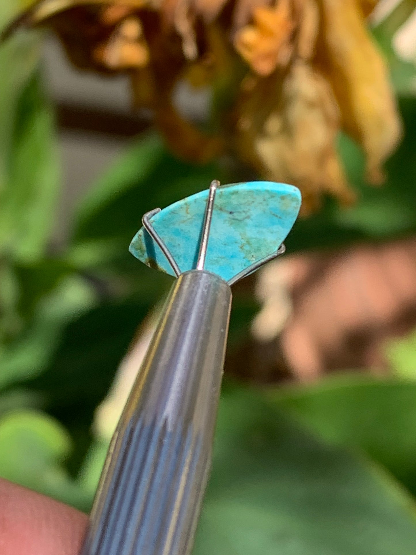 Turquoise, cabochon de 15mm x10 x1,5 - 1 carat. Parfait en bijouterie, collection ,exposition...