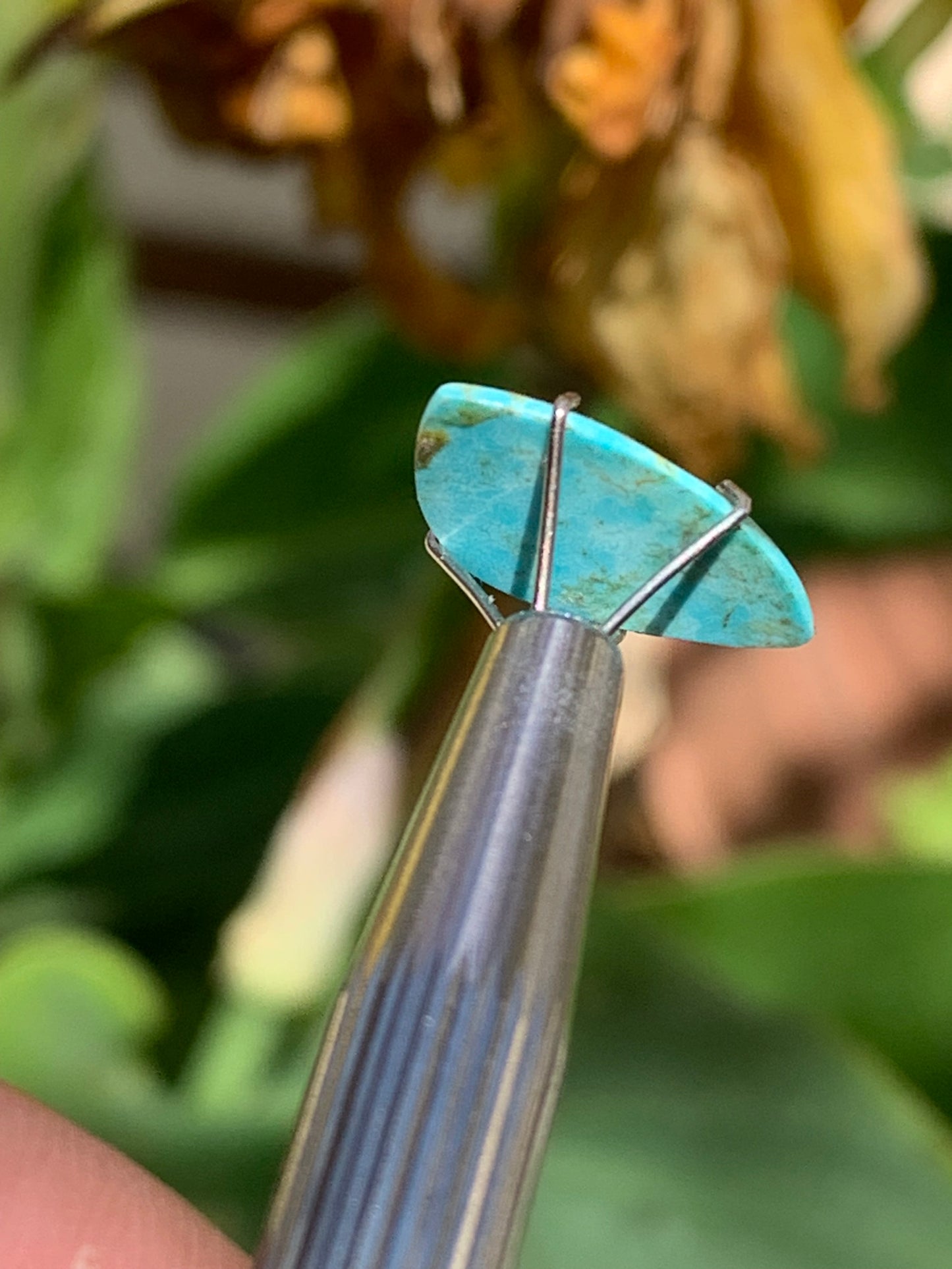 Turquoise, cabochon de 15mm x10 x1,5 - 1 carat. Parfait en bijouterie, collection ,exposition...