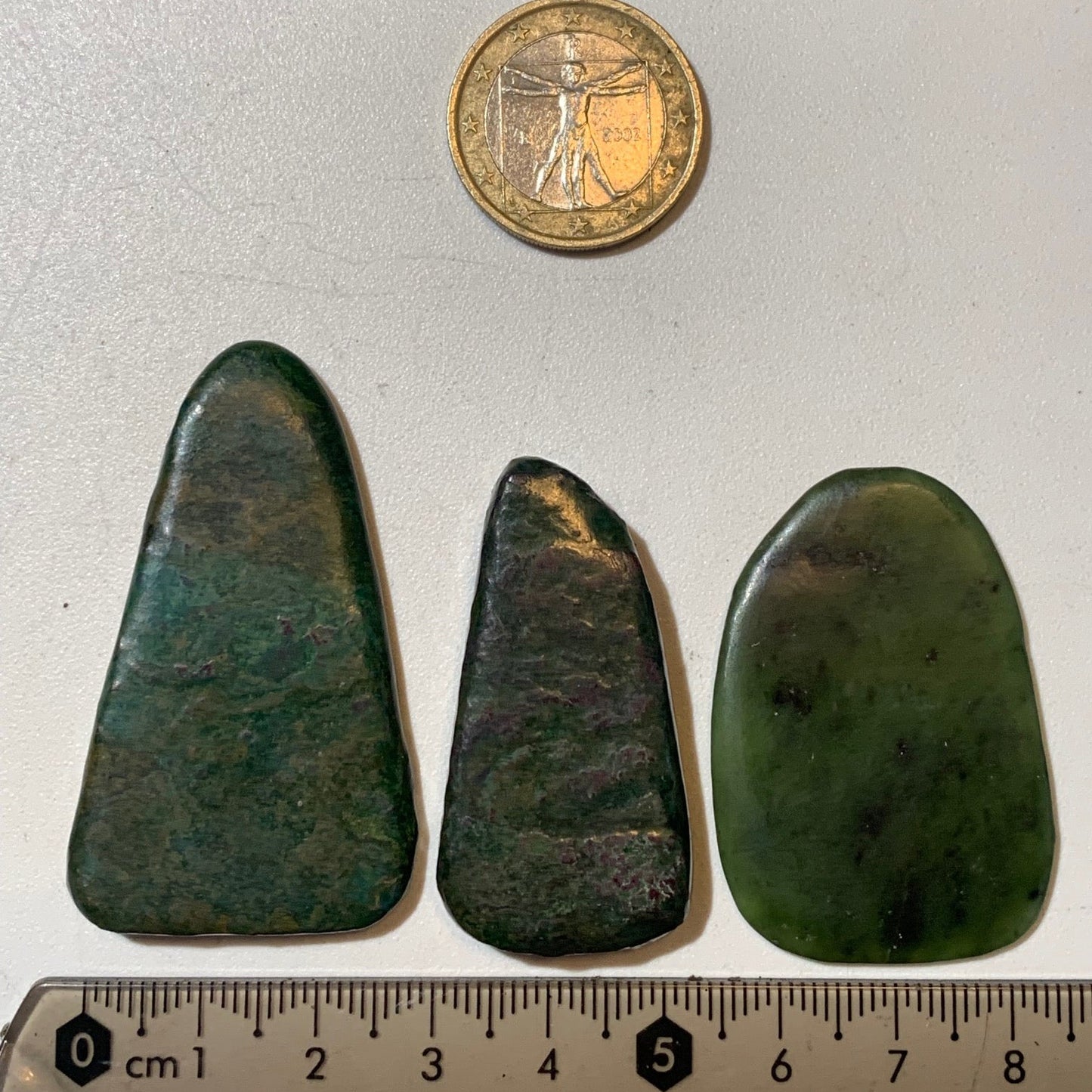 Jadeite - 3 pebbles of your choice, sold individually or in sets - 40 x 30 x 6 mm on average