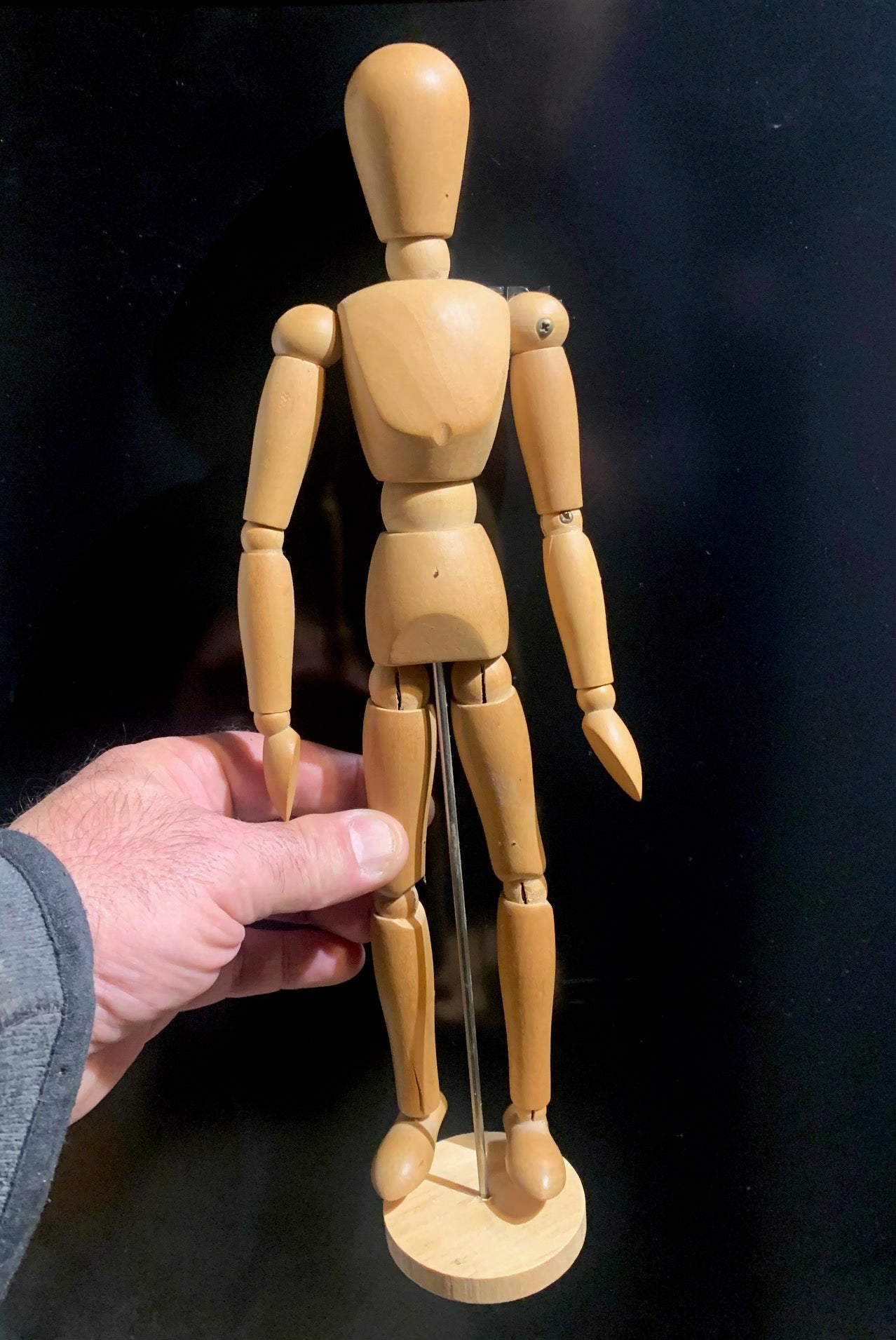 Mannequin miniature avec articulations - 33 x 8 x 6 cm - Recommandé pour l’étude des mouvements. Il se compose de rotules, de petites vis, et de ressorts pour un mouvement articulaire très spécial.