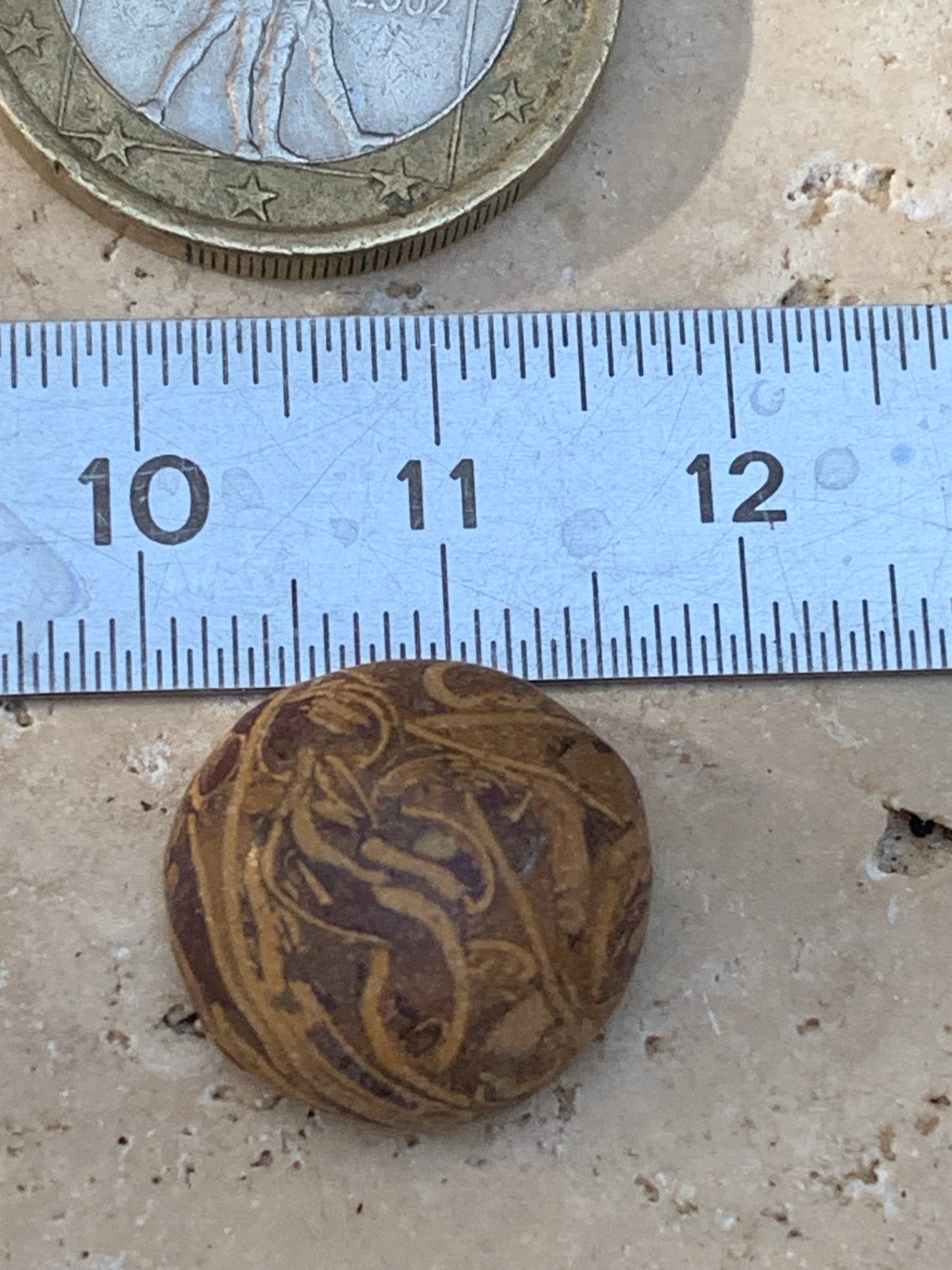 Stromatolite, cabochon de 16mm x16 x6 - 11,5 carats. Parfait en bijouterie, collection ,exposition...