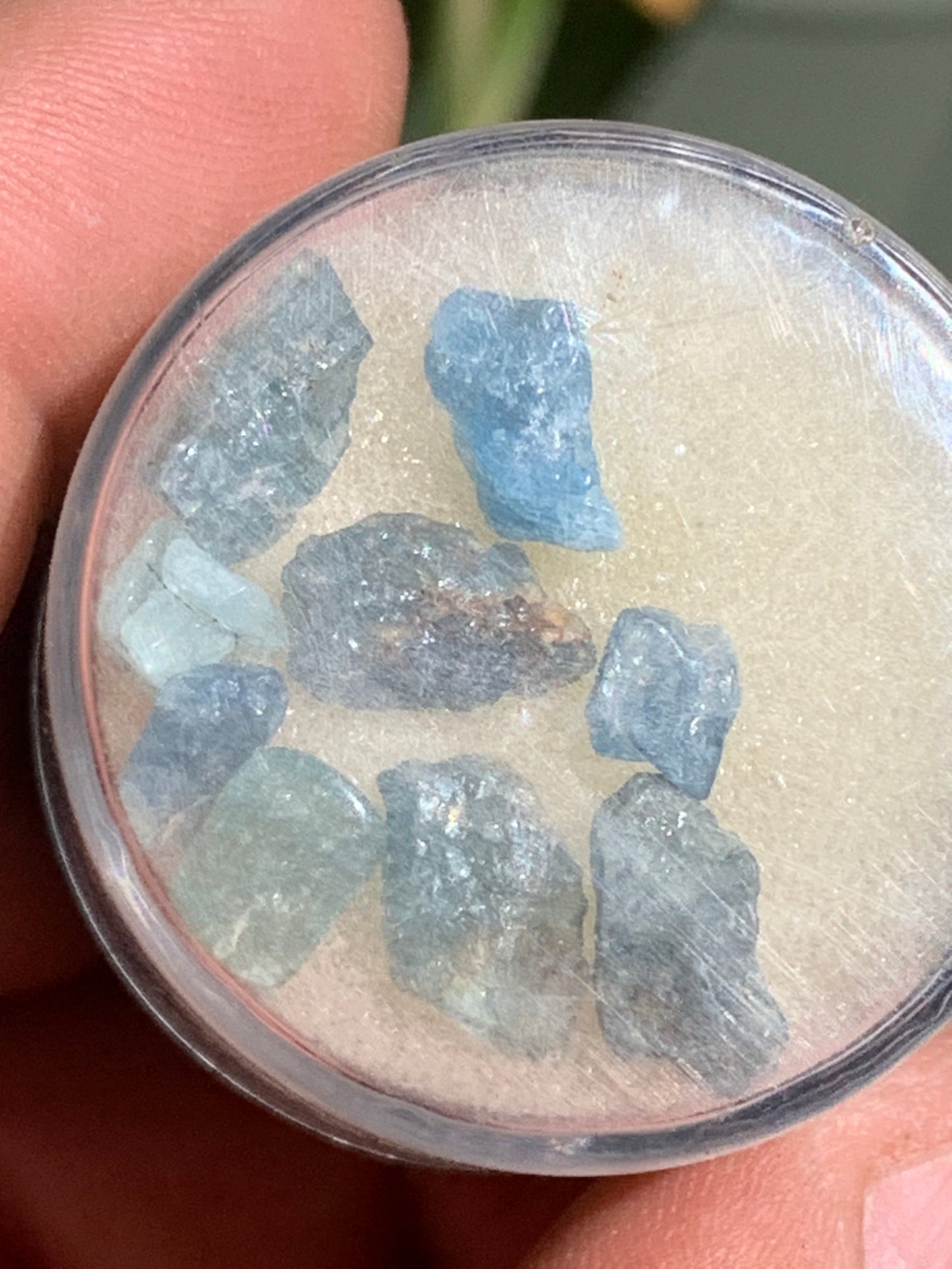 Saphir, lot de 9 pierres brutes, de 7mm x 4 x 3 environ - 2,2 grammes. Parfait en bijouterie, collection ,exposition...