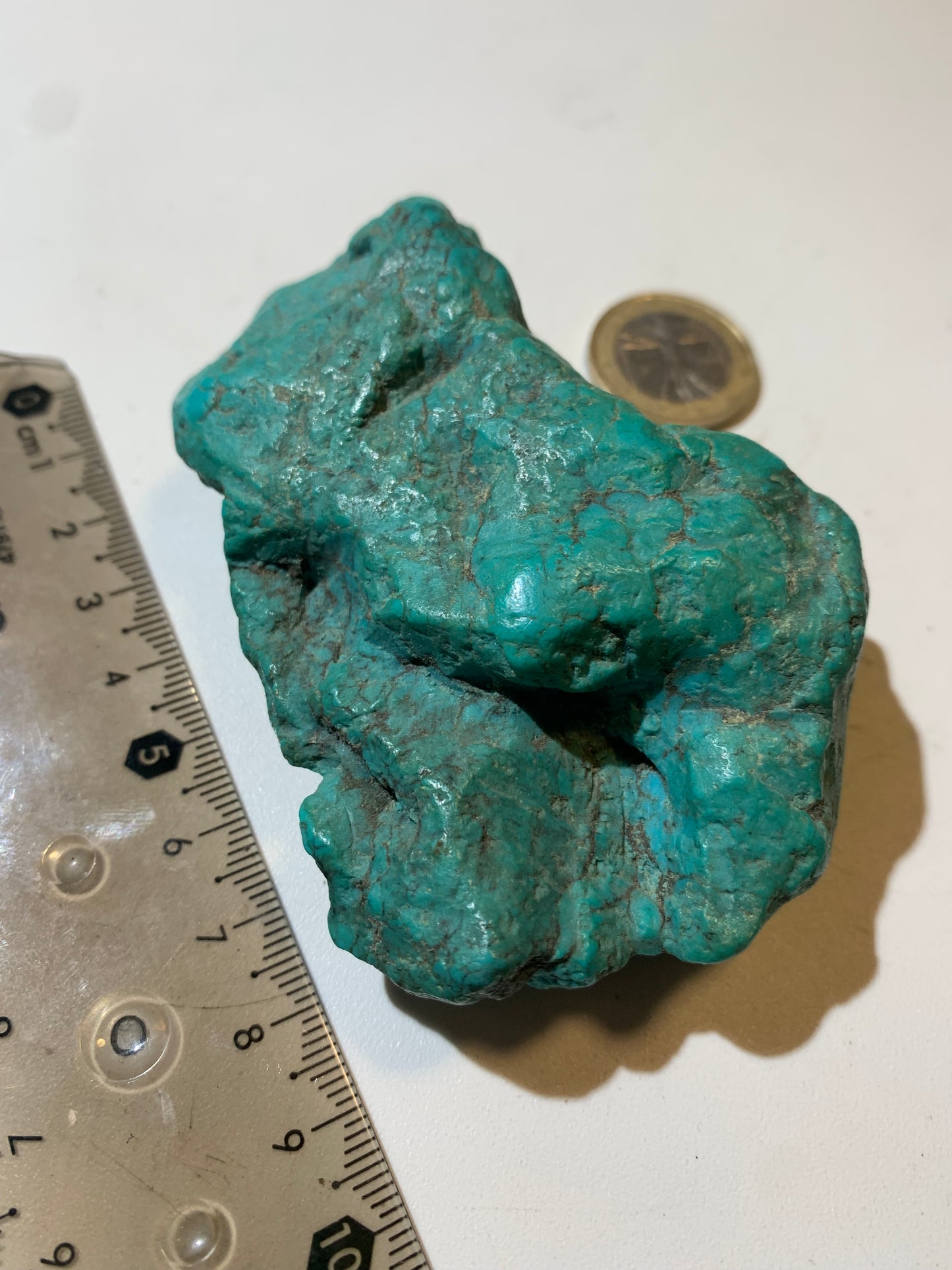 Turquoise Américaine, très grosse pépite naturelle de 86 mm x 62 x 32 - 137,2 gr.