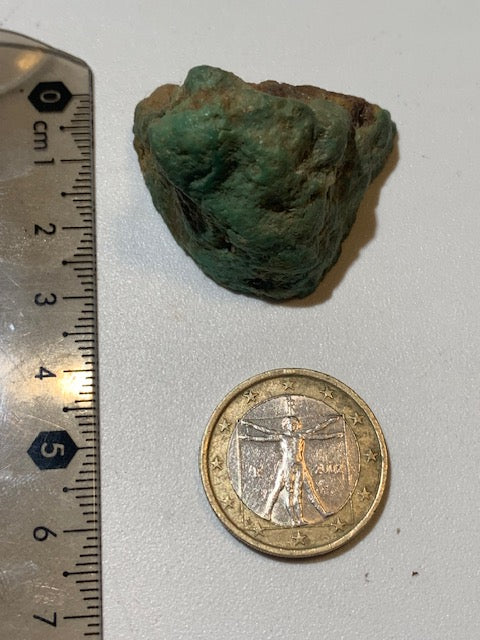Turquoise verte du Mexique, demi pépite naturelle de 36 mm x 27 x 26 - 24,2 gr.
