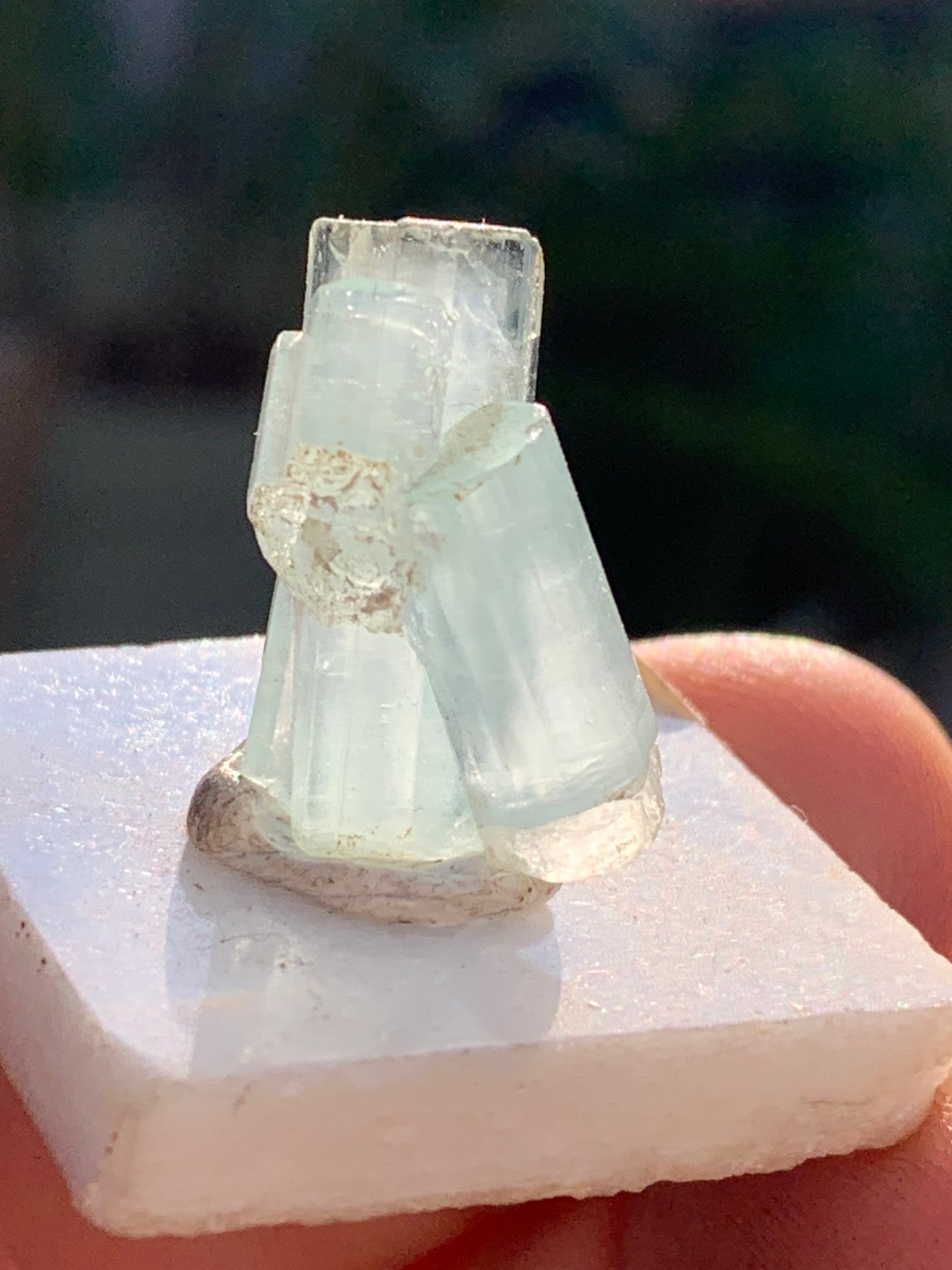 Aigue-marine, macle de cristaux naturels de 21mm x14 x11 - 17,5 grammes. Parfait en bijouterie, collection ,exposition...