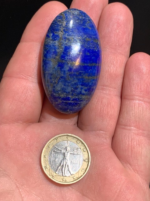 Lapis lazuli, galet/ pierre plate de 51 x 30 x 20 mm - 47,1 gr. - Qualité AA à AAA