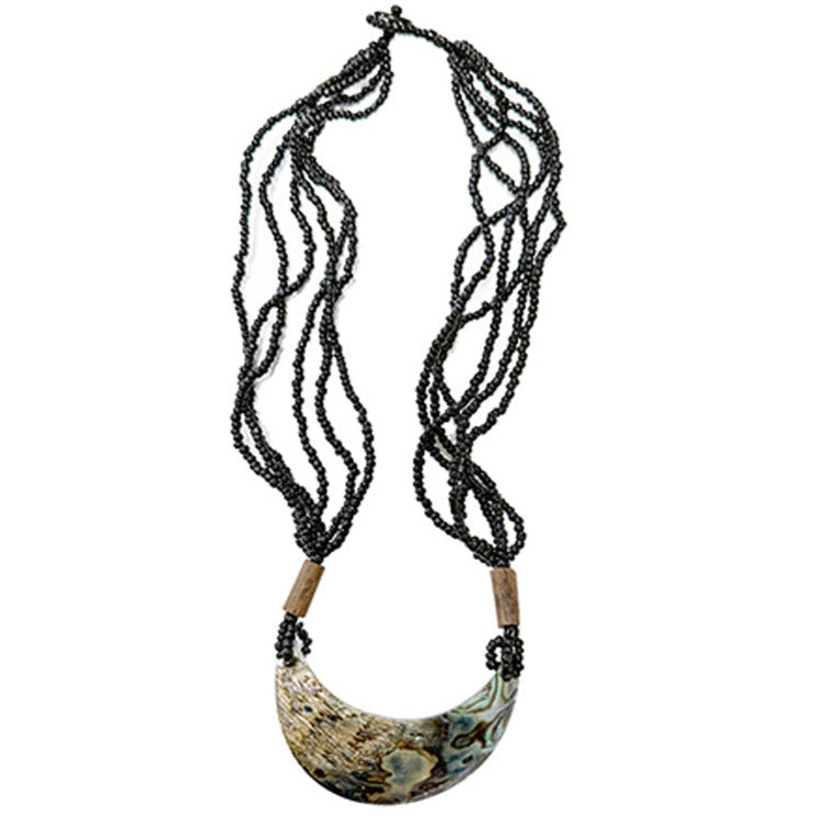 Nacre 'Pawa', collier d'environ 53 cm, panoramique de 6 x 3 cm. Trés belle qualité, superbe ! Vendu par 1 ou 4 pièces !