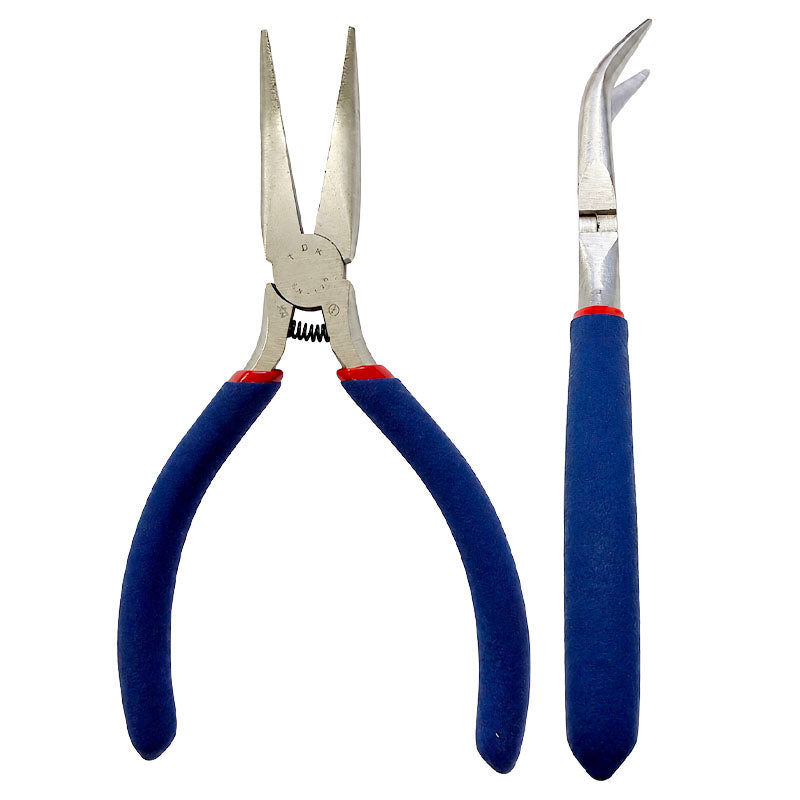 Pince Plate Courbée de Précision – Outil pour Bijouterie, Anneaux & Fils Métalliques