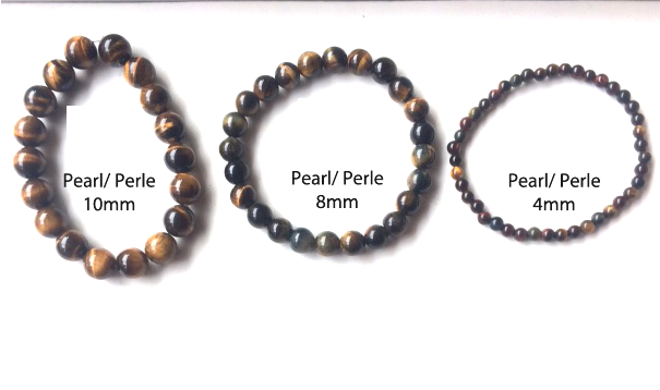 Œil de Tigre, perles rondes de 4, 6, 8 ou 10 mm. Vendu en fil de perle 38/39 cm, en bracelet de 17 à 21cm, en collier de 45 ou sautoir de 60cm. Qualité AA à AAA, superbes perles, belle pureté, parfait !