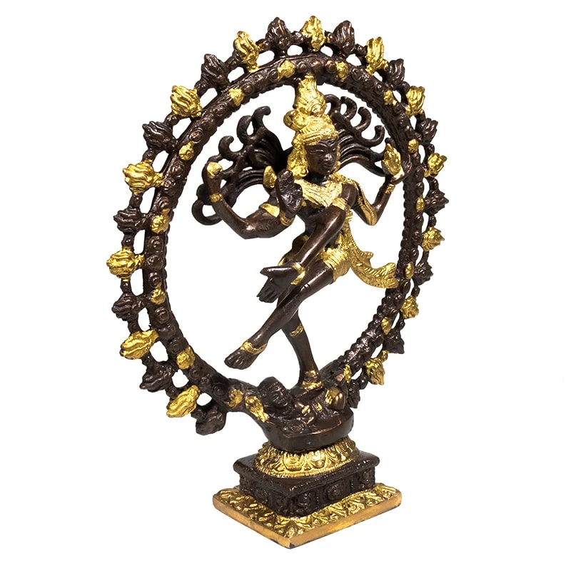 Shiva Nataraj en métal (laiton), avec son double anneau. Ø de 15, 20 ou 27 cm, au choix !