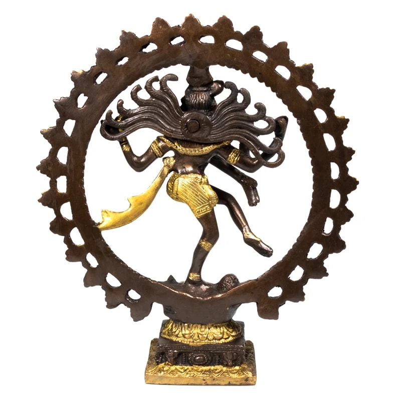 Shiva Nataraj en métal (laiton), avec son double anneau. Ø de 15, 20 ou 27 cm, au choix !